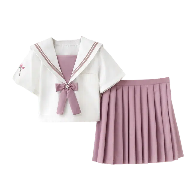 柏黛妃 休闲气质短袖上衣纯色时尚短裙裙装套装 女款