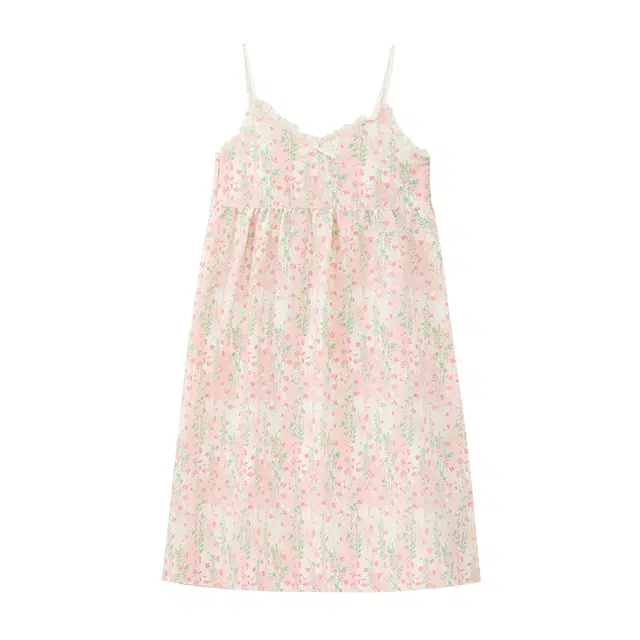 睦隆世家 无袖背心薄款带胸垫清新学生大码可外穿睡裙 女款