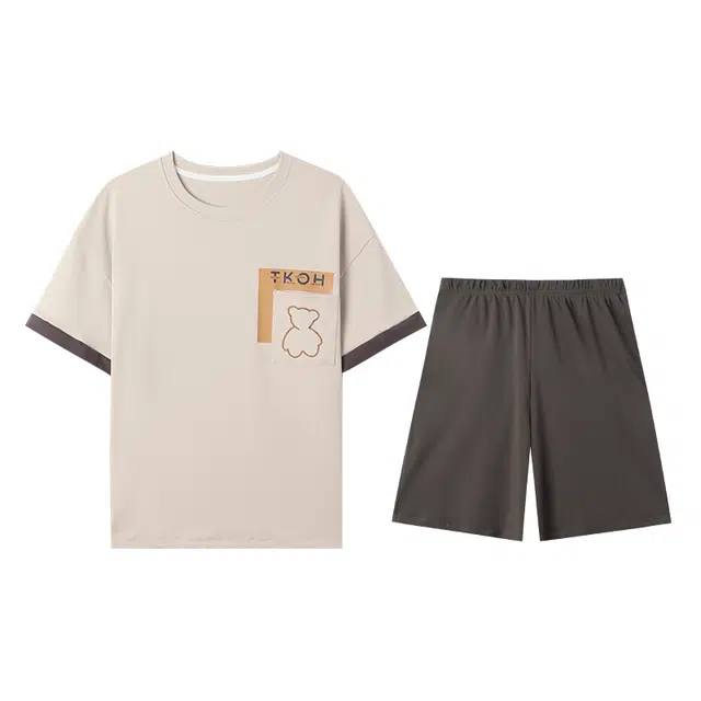 睦隆世家 薄款短袖短裤休闲可外穿家居服睡衣套装 男款