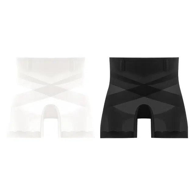 二三二三 纯色透气吸汗抑菌不卡档不卷边不夹臀无痕高弹力亲肤柔软舒适四角裤收腹提臀亲肤大码时尚百搭简约潮流内裤 女款 组合装