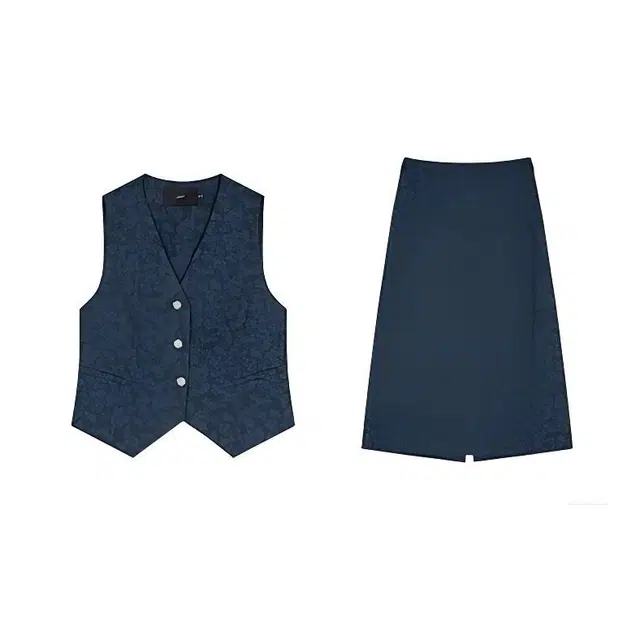 潞优野 老钱风仿牛仔提花马甲肌理感穿搭一整套裙装套装 女款