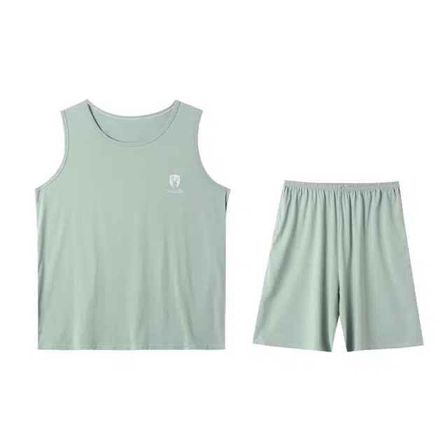 睦隆世家 无袖背心宽松舒适家居服夏季睡衣套装 男款