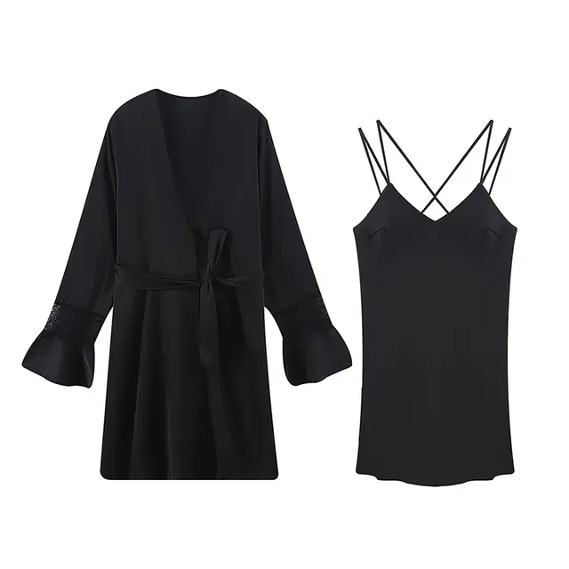 俞兆林 凉感柔软带胸垫纯色性感两件套休闲家居服睡衣套装 女款