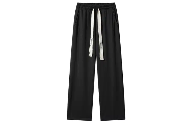 加菲猫家族 凉感透气排汗速干空调裤基础款印花抽绳设计潮流百搭无性别主义学院风宽松阔腿垂感运动直筒休闲裤 男女同款