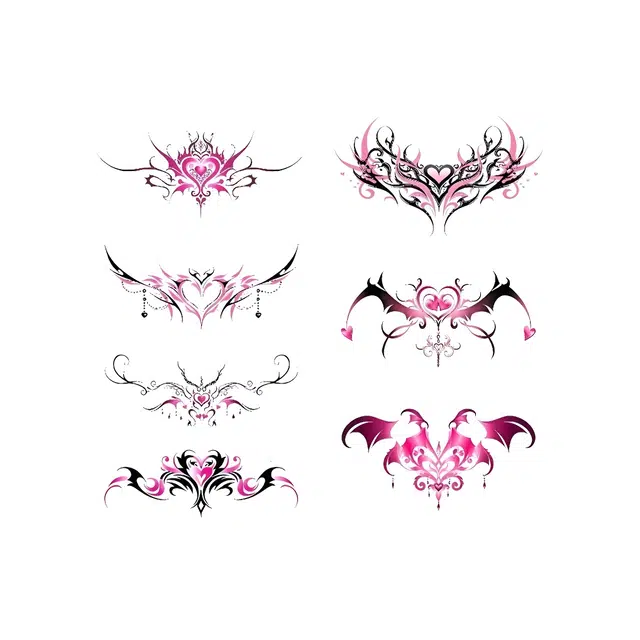 计轩  御姐纹身贴 防水女遮盖疤痕腹部腰胸口性感彩色贴纸