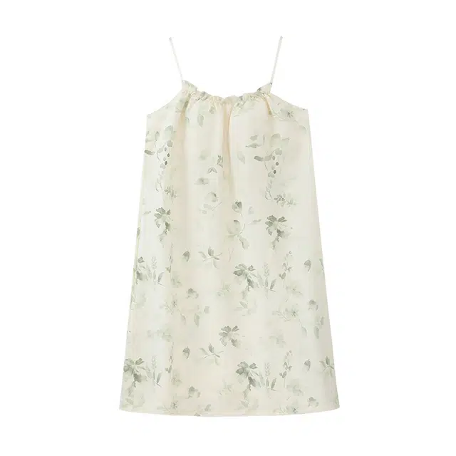 睦隆世家 无袖背心薄款带胸垫清新可外穿睡裙 女款