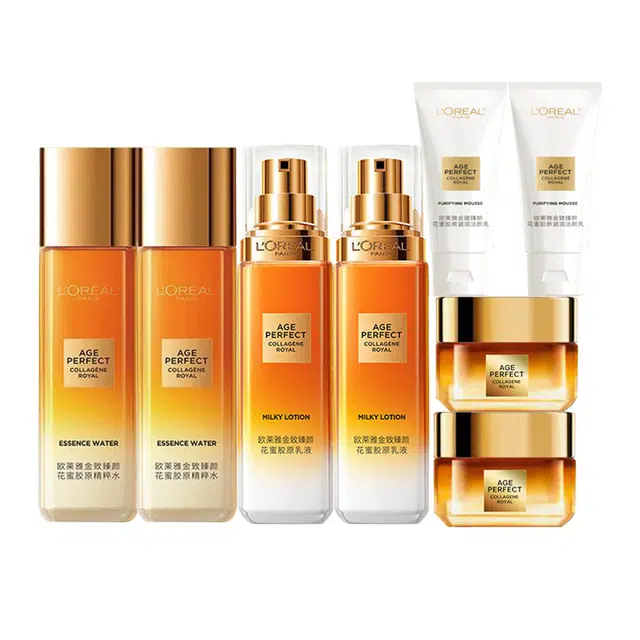 欧莱雅 花蜜胶原水乳霜护肤套装 保湿滋润