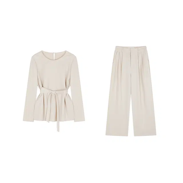 潞优野 简约质感气质通勤两件套知性职场百搭女西装套装 女款