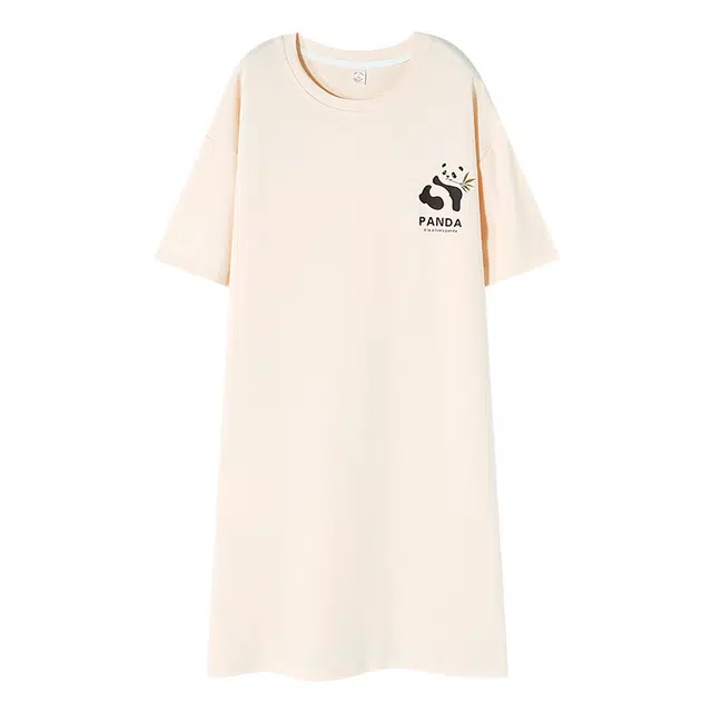 俏佳人 柔软亲肤熊猫公主风休闲套头慵懒舒适短袖家居服睡裙 女款