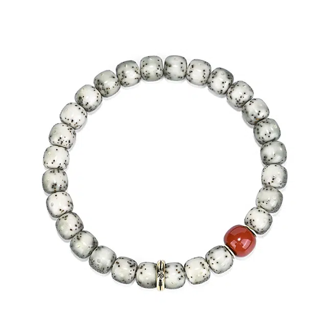 钰澜文玩 正宗海南毛感料留白+老型隔珠搭配款#好运 星月菩提 手串 男女同款情侣款