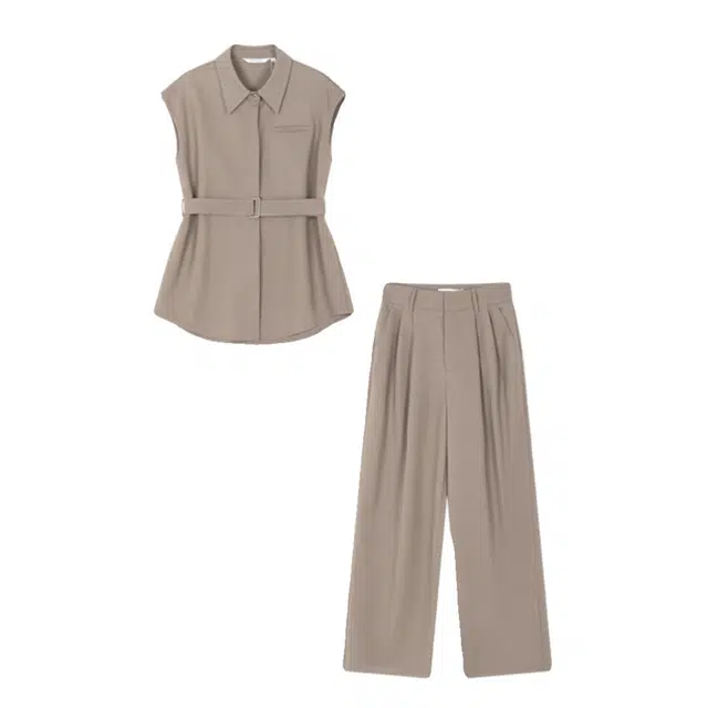 潞优野 宽松气质舒适显瘦时尚都市短袖休闲套装 女款