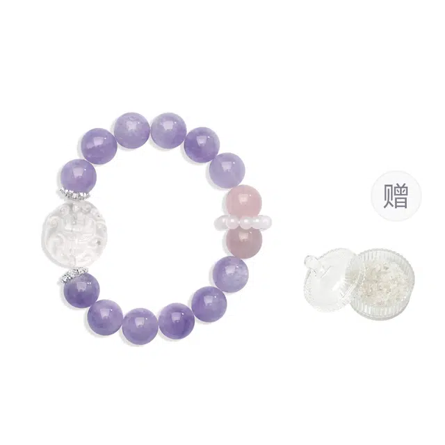 【暮山紫月】 浮笙梦 紫气东来中式古典国风高级感叠戴手饰 好运连连平安是福日常百搭通勤五行火能量磁场天然 紫水晶 手串 女款