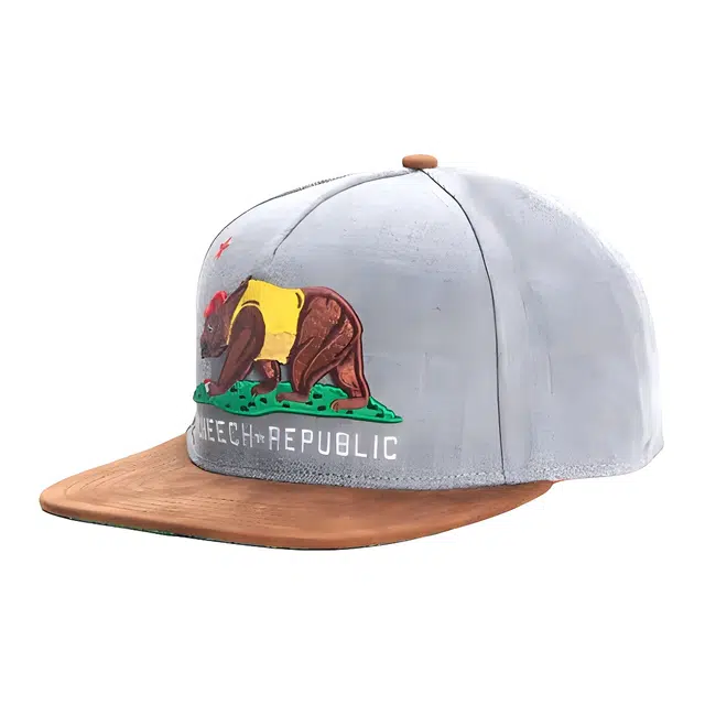 优莲茵 灰色嘻哈卡通熊透气外贸批发平沿帽 棉 棒球帽 男女同款情侣款