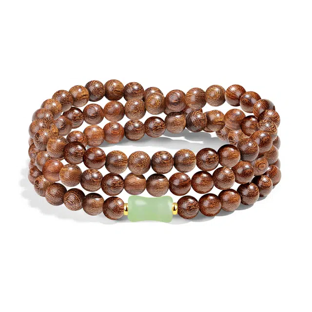 【普陀山官方已过香】 普陀山文创 复古禅意招财纳福转运珠佛珠国风小众设计多圈叠戴#好运 生日送礼 檀木 手串 男女同款情侣款