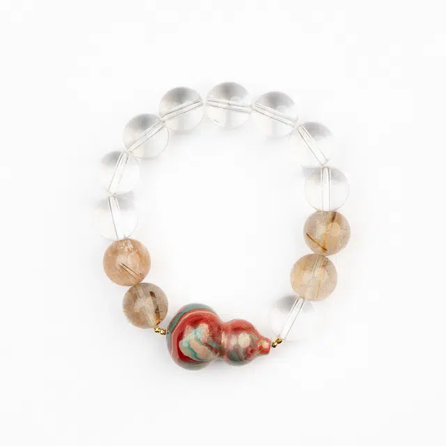 仙源 福禄接安 新中式聚财纳福静心上岸 转运珠串珠气质百搭平安顺遂手饰#好运 白水晶 手串 男女同款情侣款