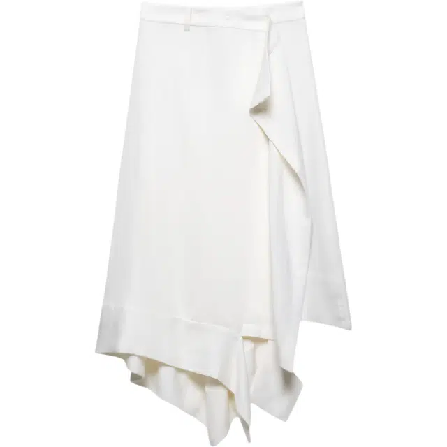 识恩 欧美风时尚简约百搭不对称裙子休闲长裙 女款