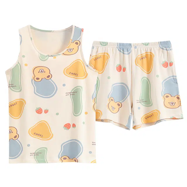 睦隆世家 带胸垫背心薄款家居服短裤夏季睡衣套装 女款