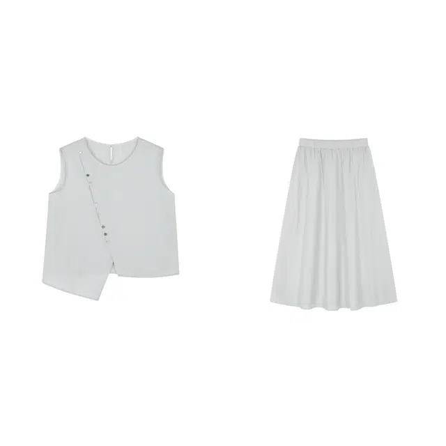 潞优野 盐系气质温柔风设计两件套显瘦夏季新优雅装休闲套装 女款