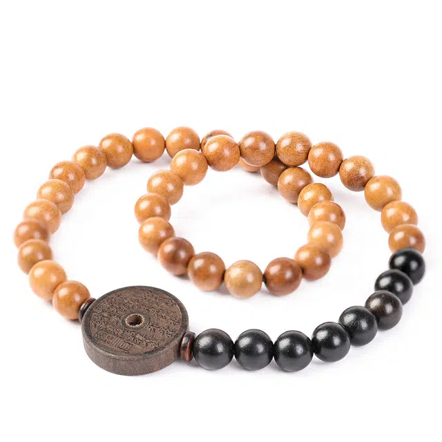 三檀小舍 【山鬼花钱】 招财好运新中式国潮平安如意高升转运纳福佛珠盘玩文玩小众高级#好运 桃木 手串 男女同款情侣款