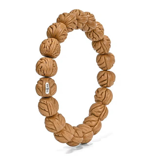 钰澜文玩 龙虎山秦岭粗龙筋手工微倒角单圈#好运 桃核 手串 男女同款情侣款