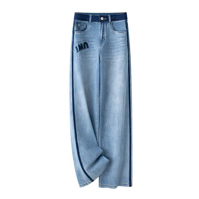 潞优野 薄款窄版阔腿裤垂感牛仔裤 女款