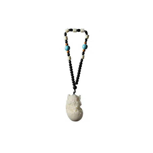 嫒柯 新中式国潮文艺复古风随身携带盘玩小众百搭万事如意平安纳福诸事顺遂财源广进工艺品#萌宠龙崽崽 象牙果 手把件 男女同款情侣款