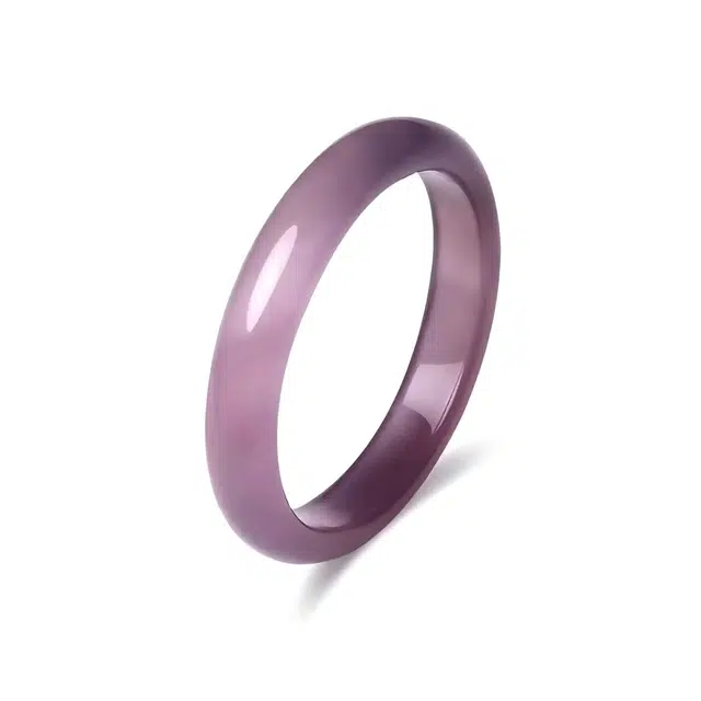 匠锁心玉 紫罗兰 水润清透 新中式 简约大气 国潮国风 汉服旗袍 时尚百搭 清冷典雅高级感 气质温婉 素圈手饰显白#好运天然 玉髓 手镯 女款