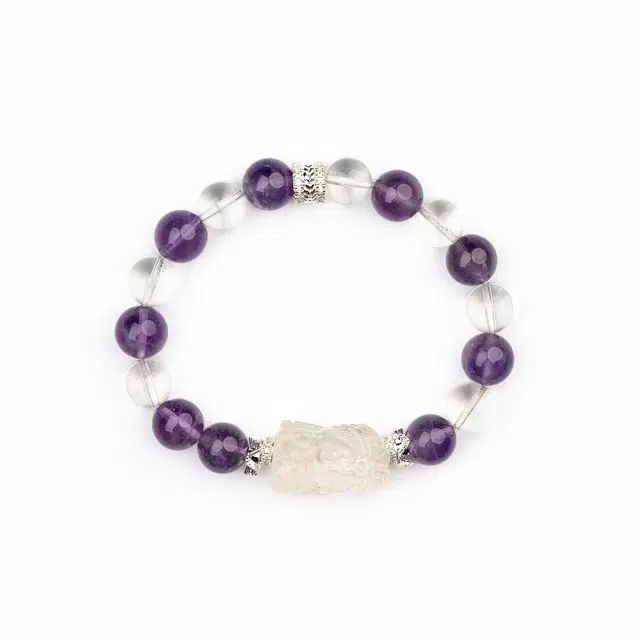 仙源 扎基 旺事业疗愈能量新中式国风本命年招财纳福转运紫晶#好运 紫水晶 手串 男女同款情侣款