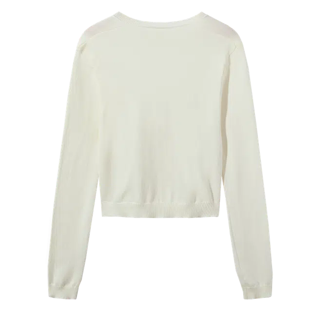 区区欧阳 轻叠大圆领设计个性显瘦假两件薄款优雅松弛防晒针织衫 女款