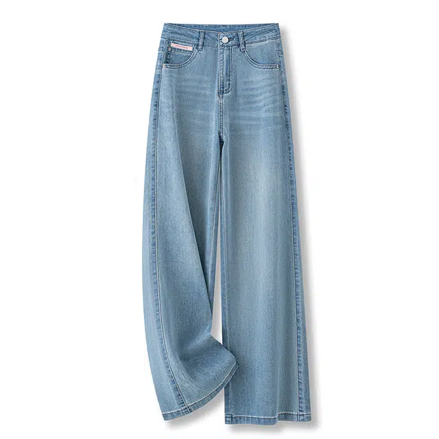 潞优野 夏季薄款休闲百搭刺绣直筒牛仔裤 女款