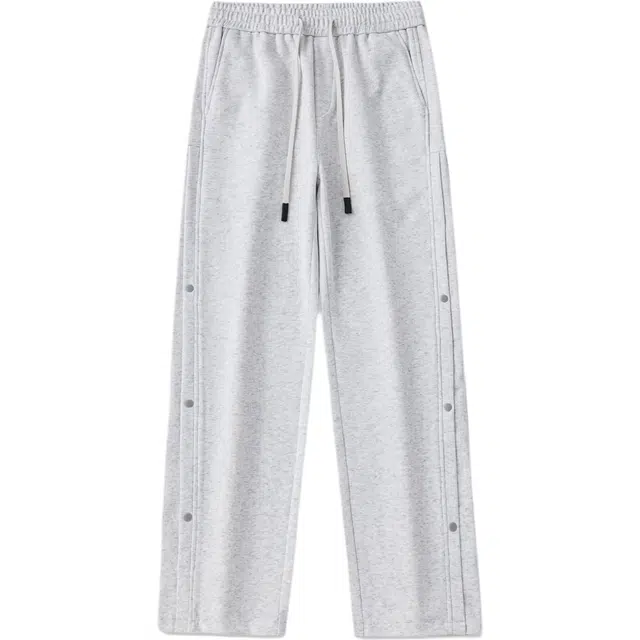 隐狼世家 排扣运动直筒卫裤美式垂感宽松阔腿休闲裤 男款