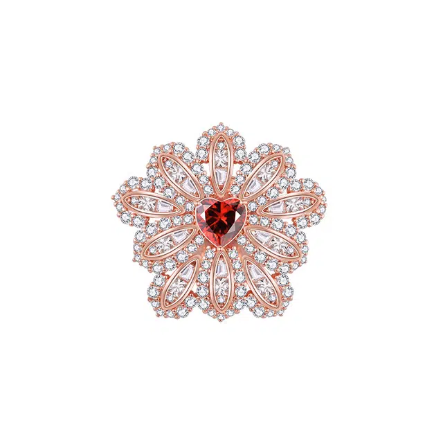 法思梵 梦幻璀璨闪耀浪漫韵味繁花甜美精致气质优雅配饰 轻奢小众森系小清新温柔时尚高级爱心花朵配件 合金 胸针 女款