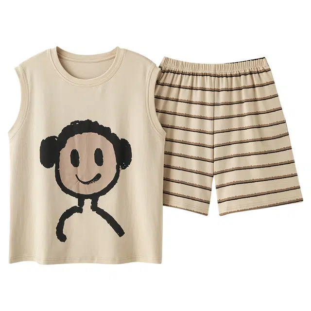 俏佳人 可外穿套头背心柔软休闲慵懒宽松家居服短裤睡衣套装 女款