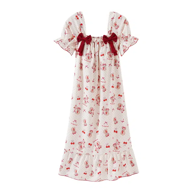 欧诗帛 带胸垫可外穿短袖韩版家居服夏季睡裙 女款