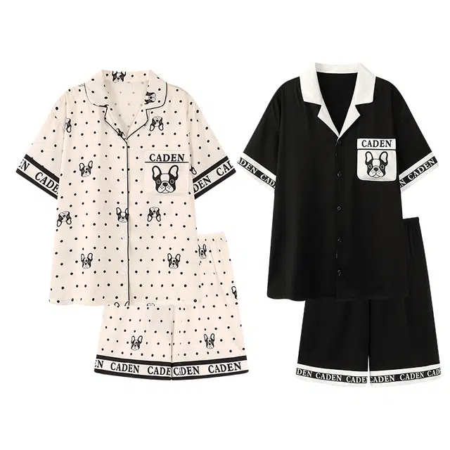 顶瓜瓜 短袖时尚休闲柔软家居服睡衣套装 男女同款