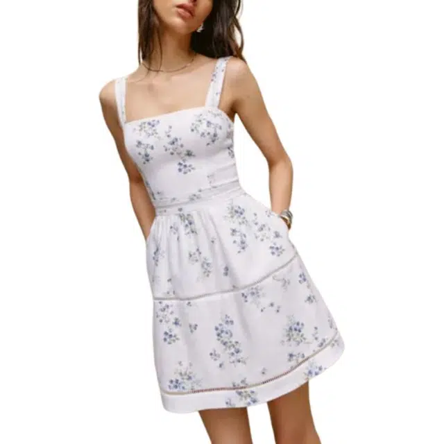 REFORMATION Everett Mini Linen Dress