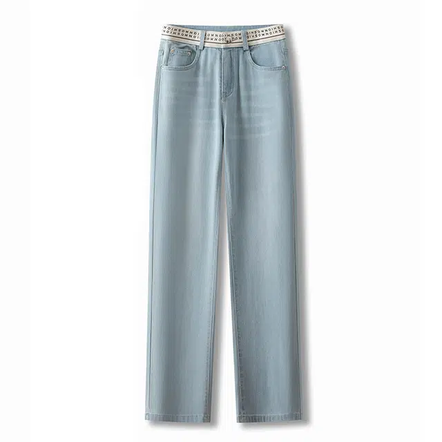 潞优野 薄款高腰烟管裤时尚百搭直筒裤牛仔裤 女款
