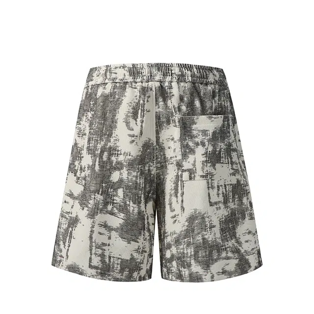 【dme】 美式扎染运动潮牌宽松直筒阔腿五分裤休闲短裤 男女同款