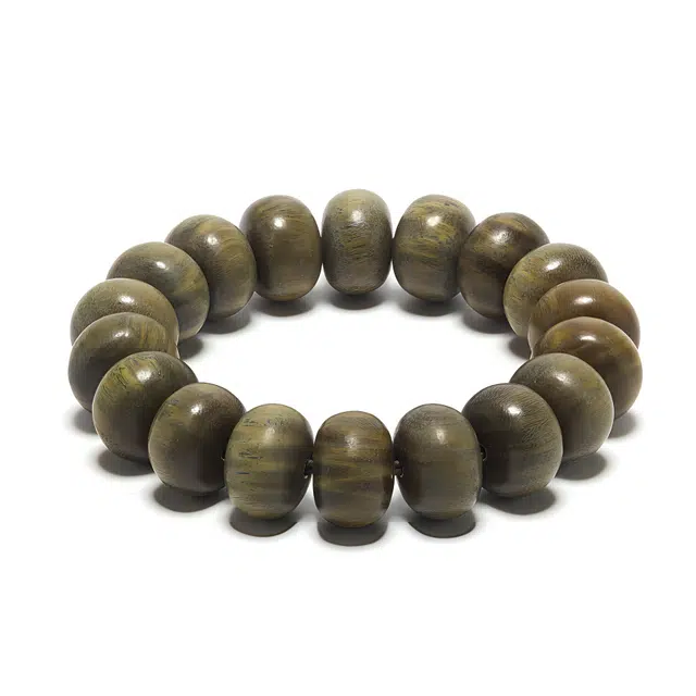 钵提 精品顺纹算盘珠 木质念珠手持佛串 檀香文玩 木作 手串 男女同款情侣款 绿檀 礼盒装