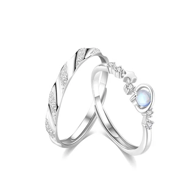 【精选高品质】 金师傅 爱意永恒对戒 莫比乌斯幻彩星球 浪漫时尚精致气质简约百搭 小众轻奢设计高级#好运 玻璃猫眼 戒指 男女同款情侣款
