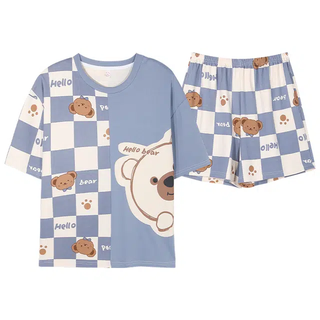 俏佳人 亲肤休闲柔软可外穿短袖慵懒家居服睡衣套装 女款