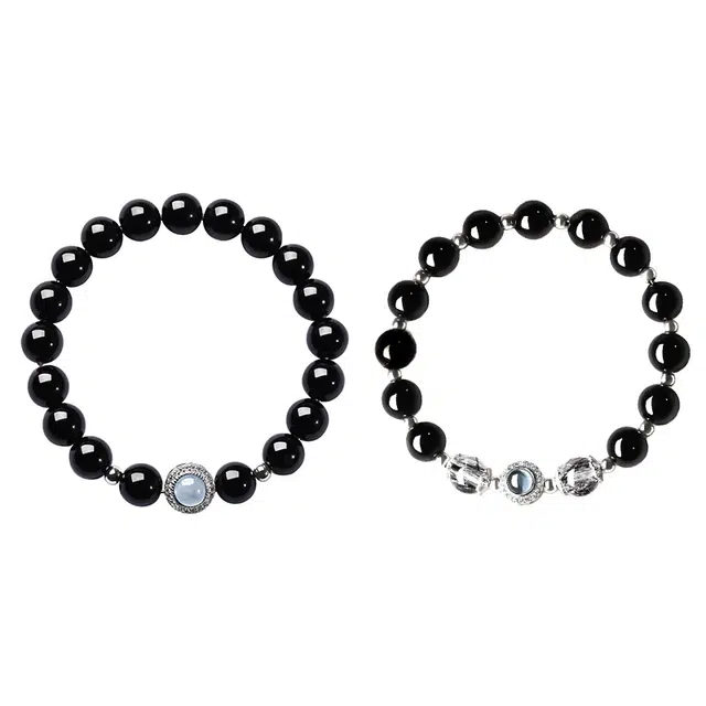 【真银 | 异地可分开发货】 奥斯坦汀 乌金转运珠海洋蓝设计感百搭手饰品 黑曜石 手串 男女同款情侣款