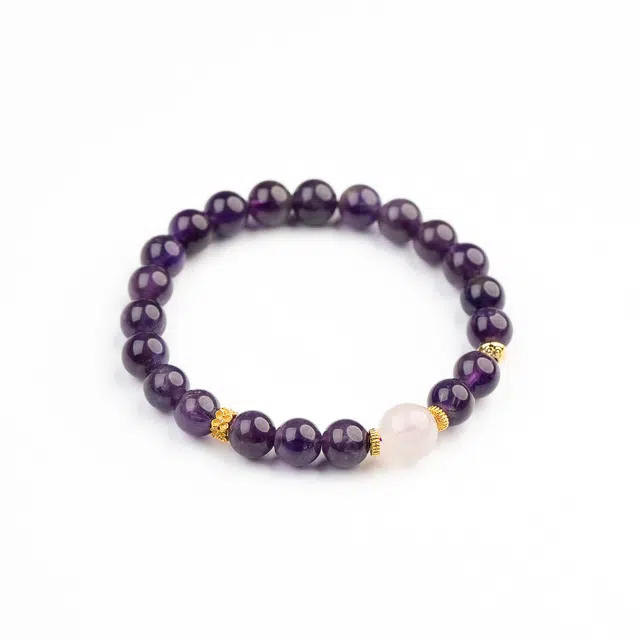 仙源 前程似锦 能量磁场提升九紫离火紫气东来小众转运佛珠串珠#好运 紫水晶 手串 男女同款情侣款