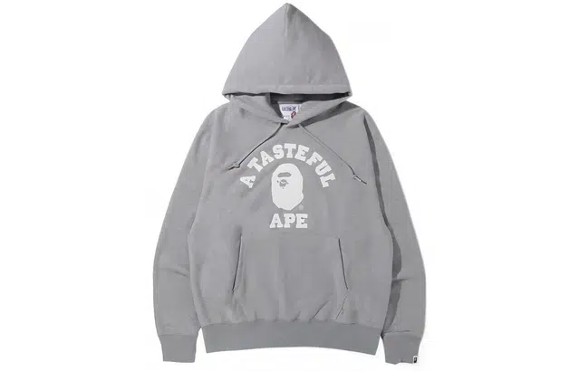 A BATHING APE x JJJJOUND Relaxed Classic College Pullover Hoodie Logo