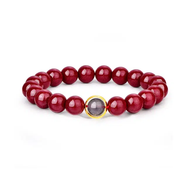 金六福吉祥 新中式国潮高品质星闪月石转运转珠招财纳福 小众时尚设计潮流百搭显白#好运再造辰砂 朱砂 手串 男女同款情侣款