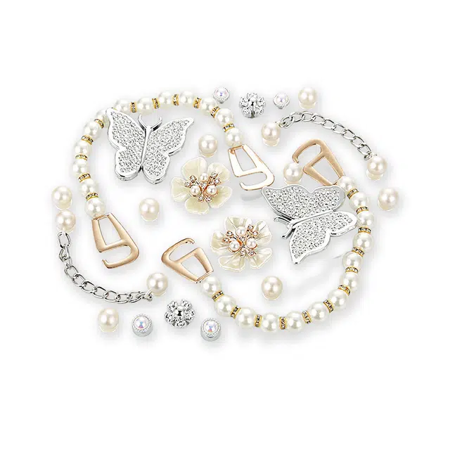 【蝴蝶双链】 攸委 小香风洞洞鞋配件配饰 装饰鞋花花朵高级感时尚百搭云朵泡芙 树脂 鞋扣 男女同款情侣款