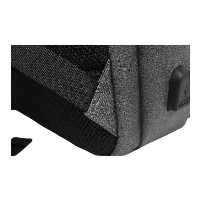 恒源祥 时尚大容量笔记本电脑包 牛津布 双肩包 男女同款情侣款 灰色/黑色