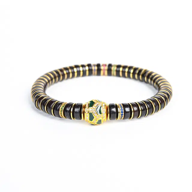 天纵 招财纳福富甲天下富贵吉祥诸事顺利好运黑金转运文玩 椰蒂 手串 男女同款情侣款