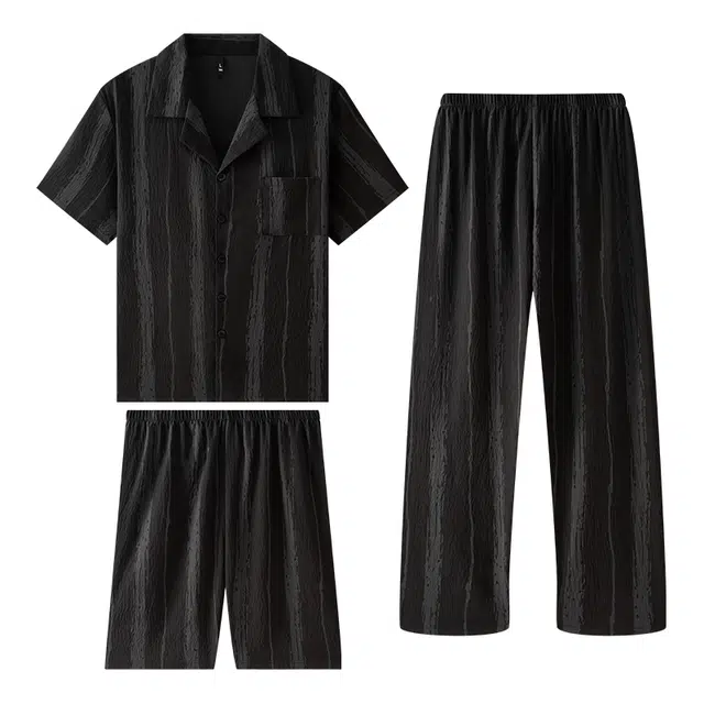 向薇 短袖薄款青少年可外穿休闲家居服睡衣套装 男款