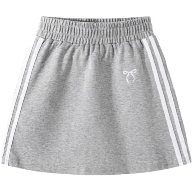 识恩 条纹高腰显瘦蝴蝶结休闲短裙 女款